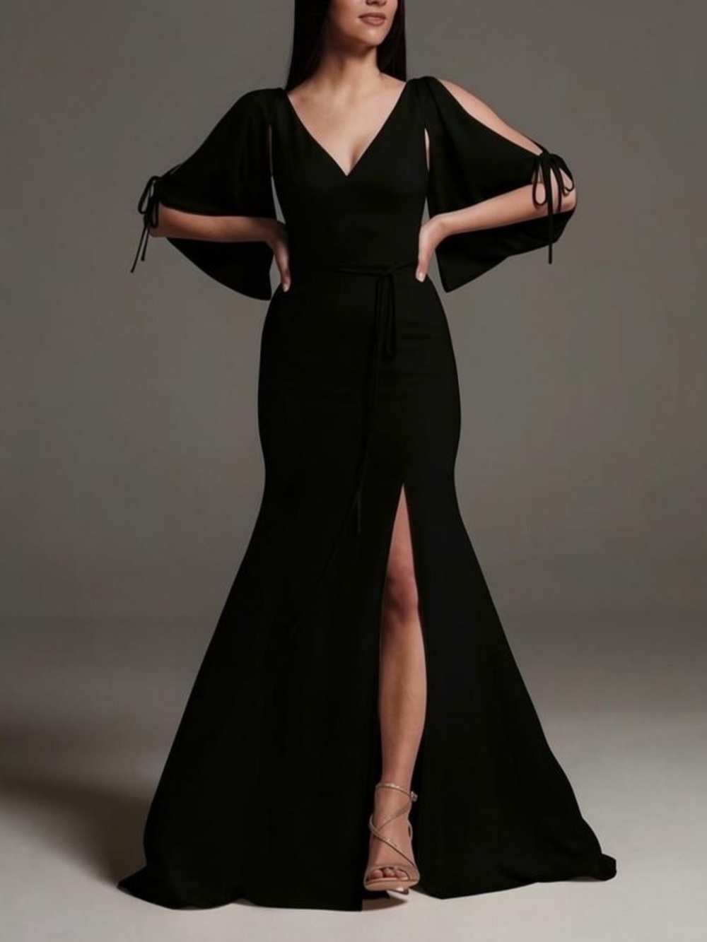 White by Vera Wang Split Sleeve Crepe Bridesmaid Dress